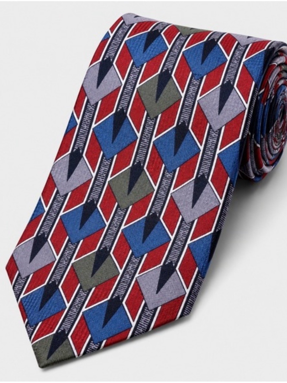 Oscar De La Renta Geometric Novelty Pencil Silk Neck Tie